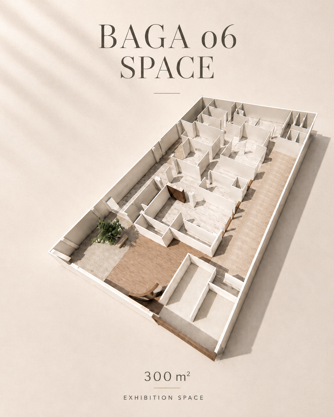 Baga 06 gallery space architectural plan, 300 square metres